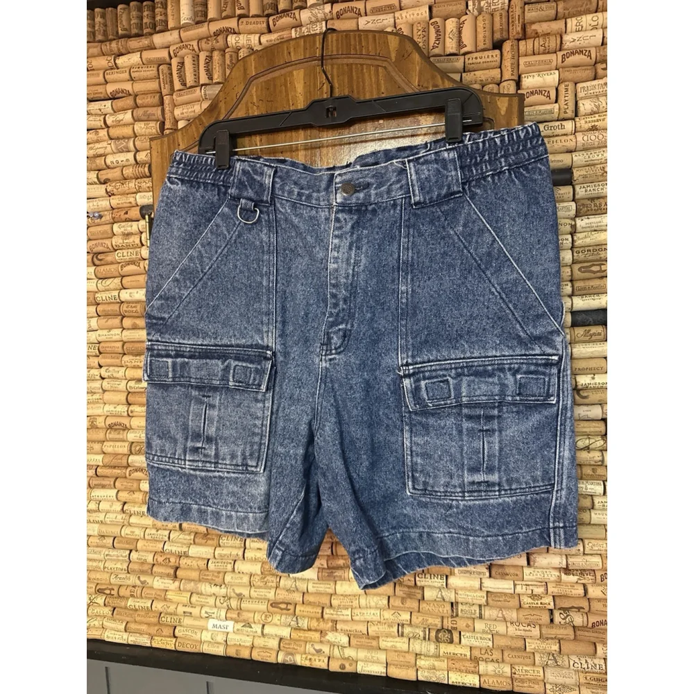 Vintage Y2K Hot Chili Blues Cargo Liking Shorts Cotton Size 36 - Picture 2 of 6